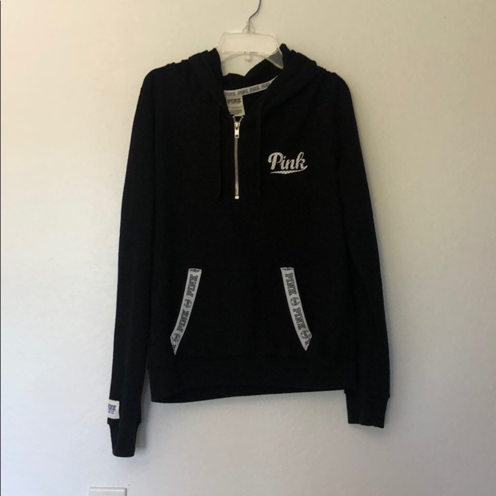 PINK VICTORIA SECRET WOMANS QUATERZIP HOODIE SMALL